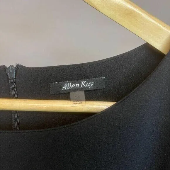 Allen Kay Midi Dress Size 14 - Black