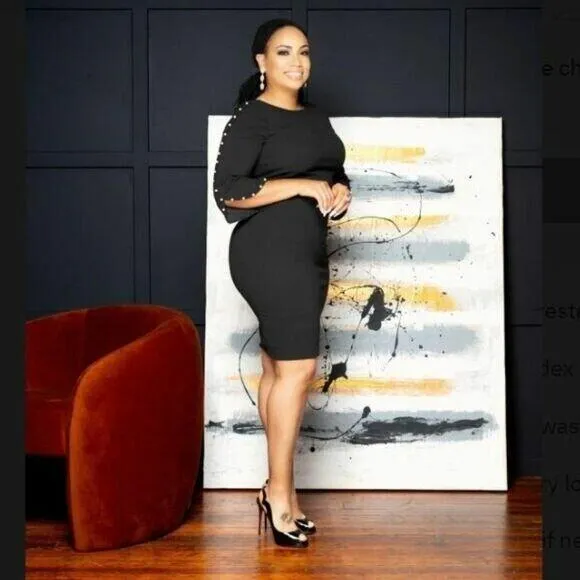 Allen Kay Midi Dress Size 14 - Black