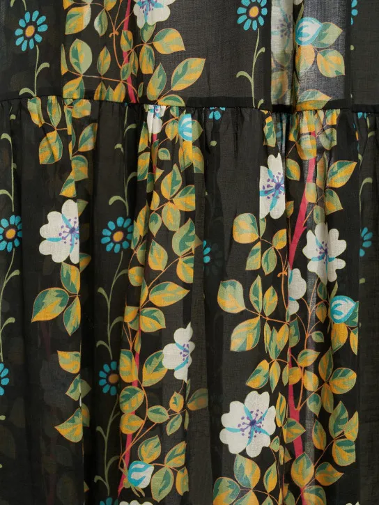 Etro   Printed cotton high rise midi skirt 