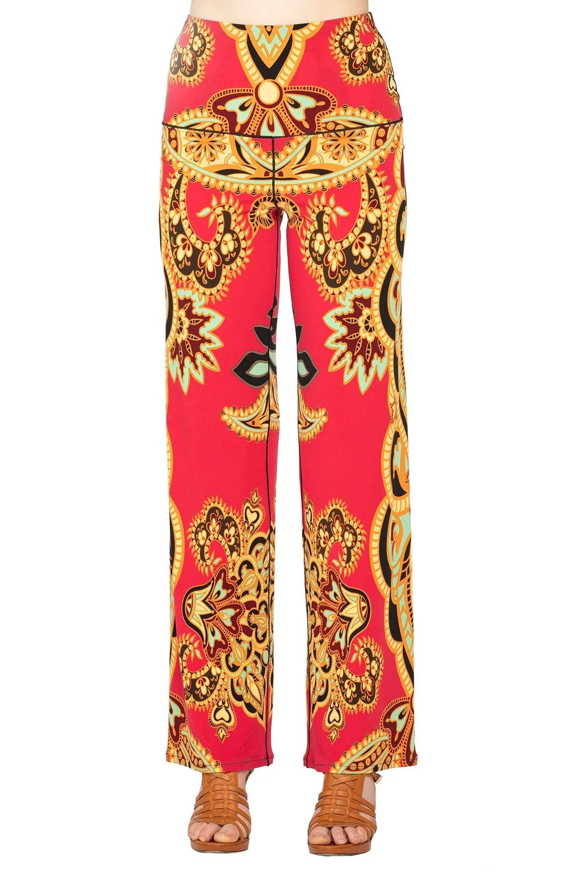High Elastic Waist Straight Pants