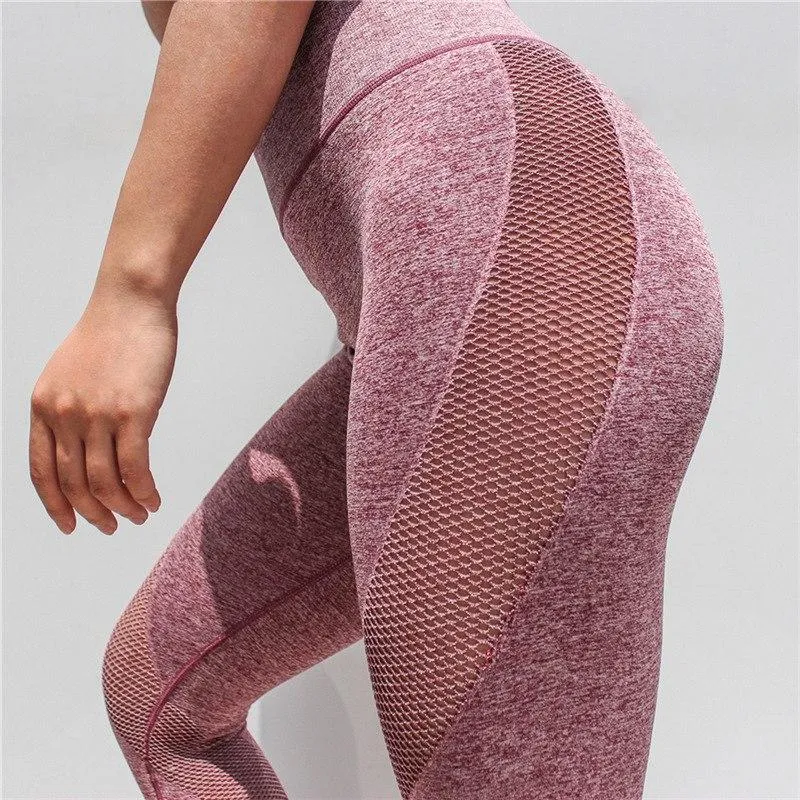 High Waist Tummy Control Mesh Workout 2 Piece Set