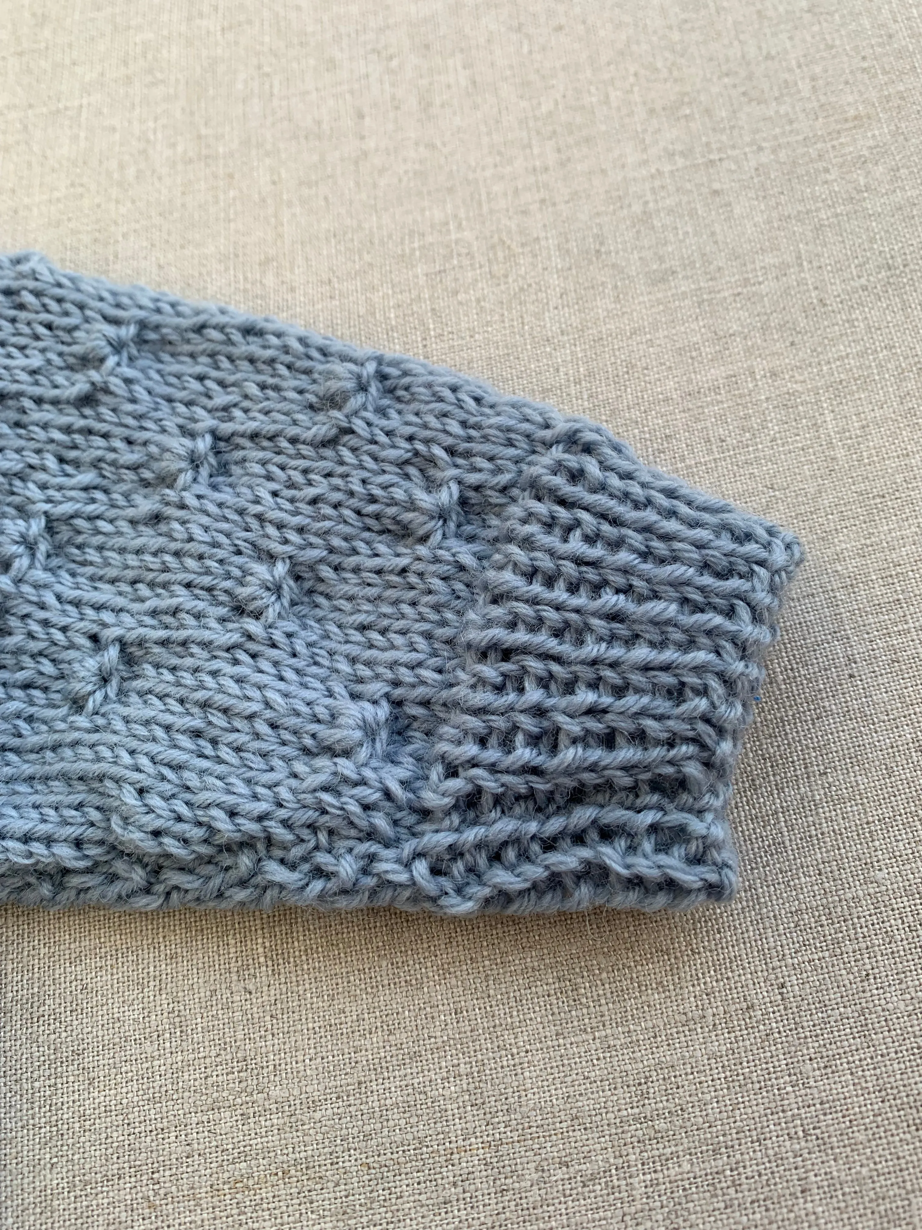 Knitted by Nana Bubble Stitch Cardigan Blueberry 3-6M